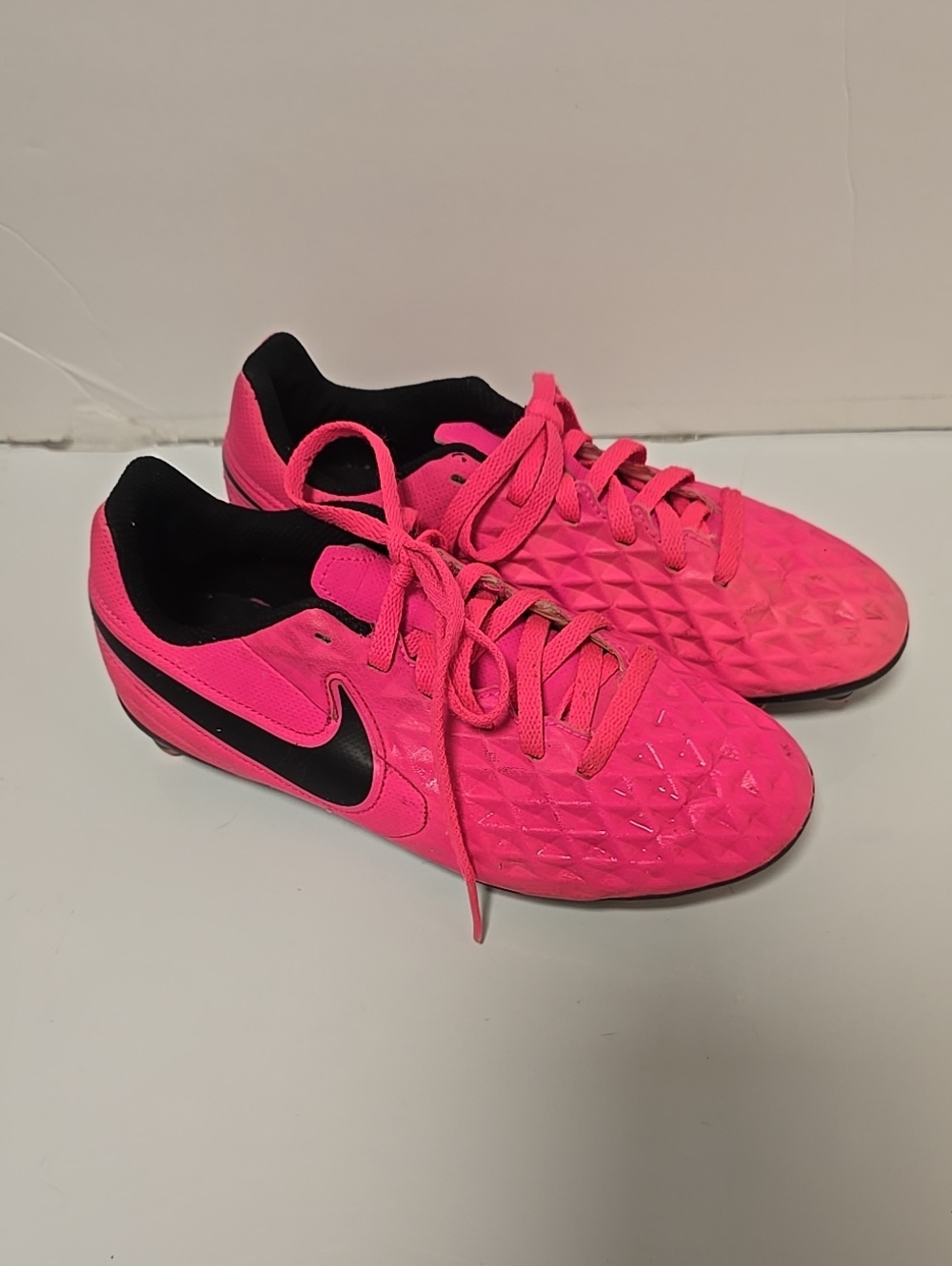 Nike Kids Hot Pink Soccer/Training Sneakers with Black Swoosh